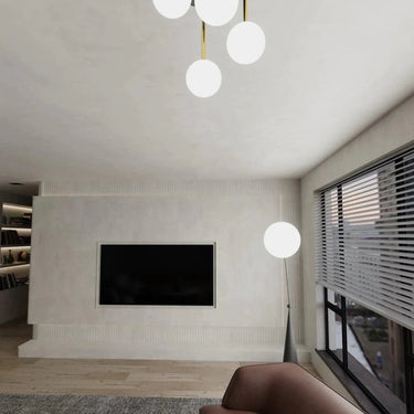 DOLCE 4-lichts plafondlamp - Wit glas - Zwart frame