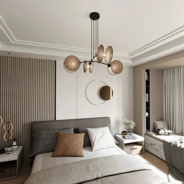 PATTERN 4-lichts hanglamp - Beige stoffen kappen
