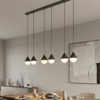 Giro hanglamp wit glas 4-lichts zwart