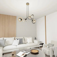 Emibig DISC 4-lichts hanglamp - Zwart met hout accenten - Mooier Thuis
