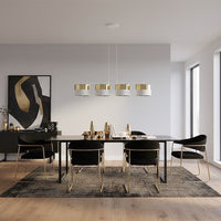 Lux hanglamp textiel 4-lichts wit goud