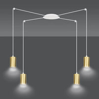 Emibig TRAKER 4-lichts hanglamp - Wit/goud frame - Mooier Thuis