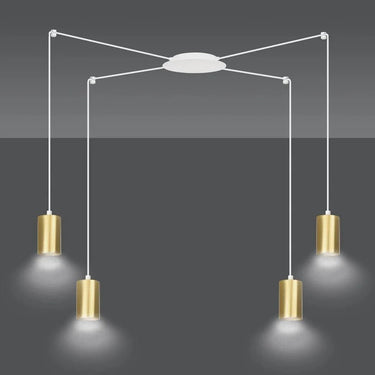 TRAKER 4-lichts hanglamp - Wit/goud frame