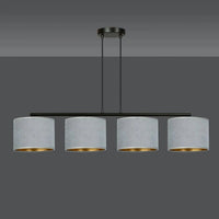 Emibig HILDE 4-lichts balkhanglamp - Grijs fluweel - Mooier Thuis