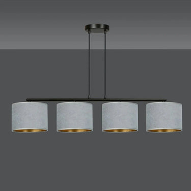HILDE 4-lichts balkhanglamp - Grijs fluweel