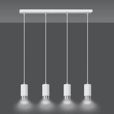 FUMIKO 4-lichts hanglamp - Wit chroom