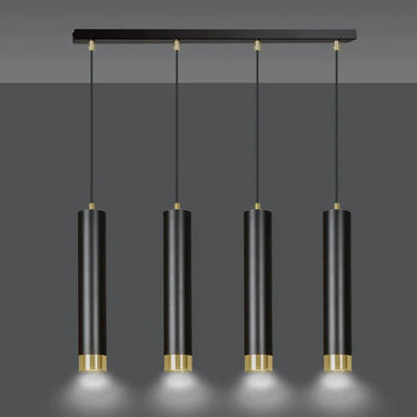 KIBO 4-lichts hanglamp - Zwart goud