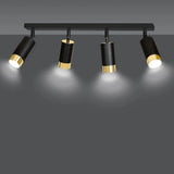 HIRO 4-lichts plafondspot - Zwart goud plafondspots & spotbalken - 78 cm breed