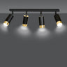 HIRO 4-lichts plafondspot - Zwart goud plafondspots & spotbalken - 78 cm breed