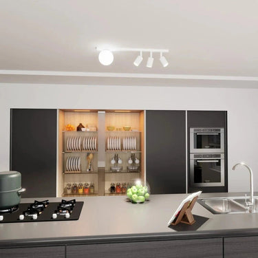 BASTER 4-lichts plafondlamp - Wit glas