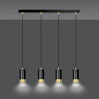 Emibig FUMIKO 4-lichts hanglamp - Zwart met gouden accenten - Mooier Thuis