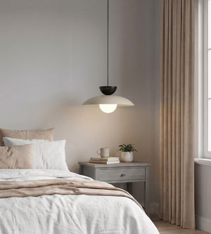 Mulan hanglamp wit glas 4-lichts mokka
