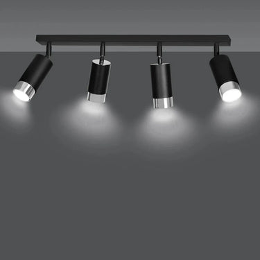 HIRO 4-lichts plafondspot - Zwart Chroom