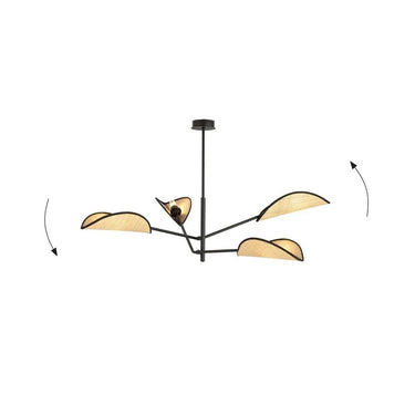 VENE 4-lichts hanglamp - Zwart rotan