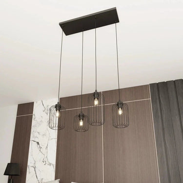 VANDER 4-lichts hanglamp - Zwart frame