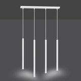 SELTER 4-lichts hanglamp - Wit frame hanglamp met buisvorm - sfeervol in een Minimalistisch interieur