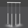 SELTER 4-lichts hanglamp - Wit frame hanglamp met buisvorm - sfeervol in een Minimalistisch interieur