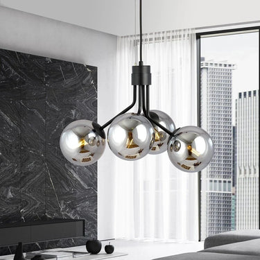 NOVA 4-lichts hanglamp - Smoked glas