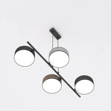 DRUMZ 4-lichts hanglamp - Mix stoffen kappen