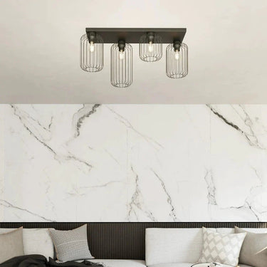 BARN 4-lichts plafondlamp - Zwart frame