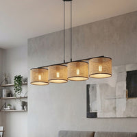 Eco hanglamp rotan 4-lichts naturel