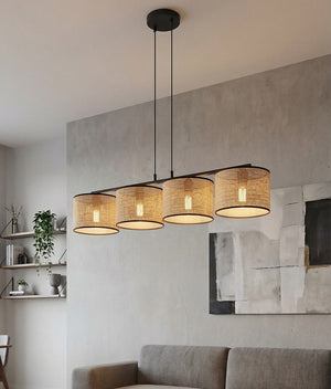 Eco hanglamp rotan 4-lichts naturel