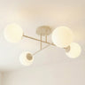 Roma plafondlamp opaalwit glas 4-lichts mokka plafondlamp met ronde bol - 72 cm breed