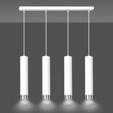 KIBO 4-lichts hanglamp - Wit met chroom details