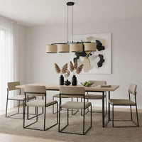 Eco hanglamp rotan 4-lichts naturel