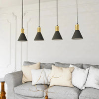 PINK 4-lichts balkhanglamp - Zwart met goud - afbeelding 2
