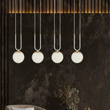 GLAM 4-lichts hanglamp - Wit glas - Wit frame hanglamp met ronde bol - bestellen bij Mooier Thuis