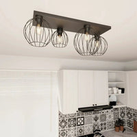 NEST 4-lichts plafondlamp - Zwart frame - afbeelding 2