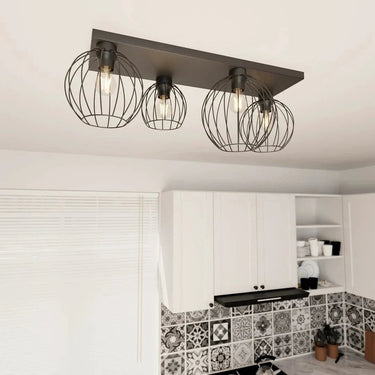 NEST 4-lichts plafondlamp - Zwart frame