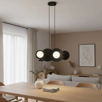 MODEL 4-lichts hanglamp - Zwart frame wit glas - afbeelding 2