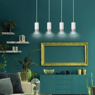 FUMIKO 4-lichts hanglamp - Wit chroom