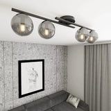 Mooier Thuis - KAIRO 4-lichts plafondlamp - Smoked glas plafondlamp met ronde bol - 87 cm breed