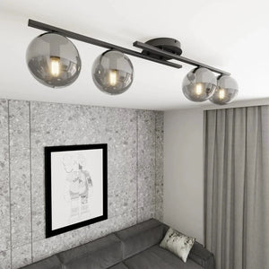 KAIRO 4-lichts plafondlamp - Smoked glas