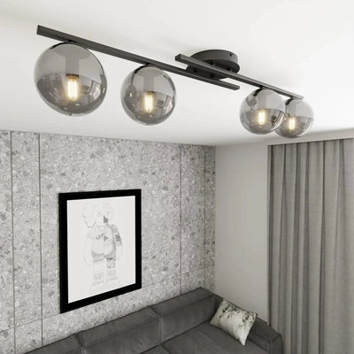 KAIRO 4-lichts plafondlamp - Smoked glas