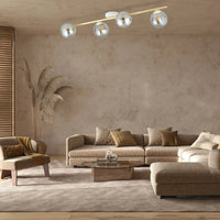 SPLENDI 4-lichts plafondlamp - Smoked glas - Wit goud - afbeelding 2