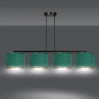 HILDE 4-lichts balkhanglamp - Groene fluweelkappen - afbeelding 2