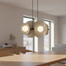 ELEMENTS 4-lichts hanglamp – beige/mokka hanglamp met lampenkap - sfeervol in een Modern interieur