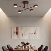 Halo plafondlamp 4-lichts bordeaux