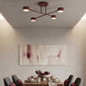 Halo plafondlamp 4-lichts bordeaux plafondlamp met kap - sfeervol in een Modern interieur