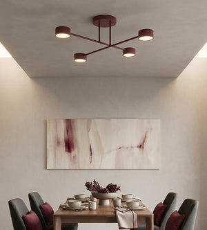 Halo plafondlamp 4-lichts bordeaux