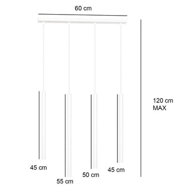 SELTER 4-lichts hanglamp - Wit frame