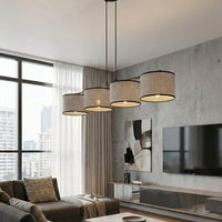 Eco hanglamp textiel 4-lichts grijs