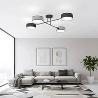 MAGA 4-lichts plafondlamp - Zwart grijs textiel mix - afbeelding 2