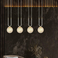 GLAM 4-lichts hanglamp - Amber glas - Wit frame - afbeelding 2