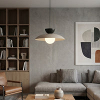 Mulan hanglamp wit glas 4-lichts mokka