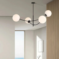 Emibig HUNTER 4-lichts hanglamp - Wit glas - Zwart frame